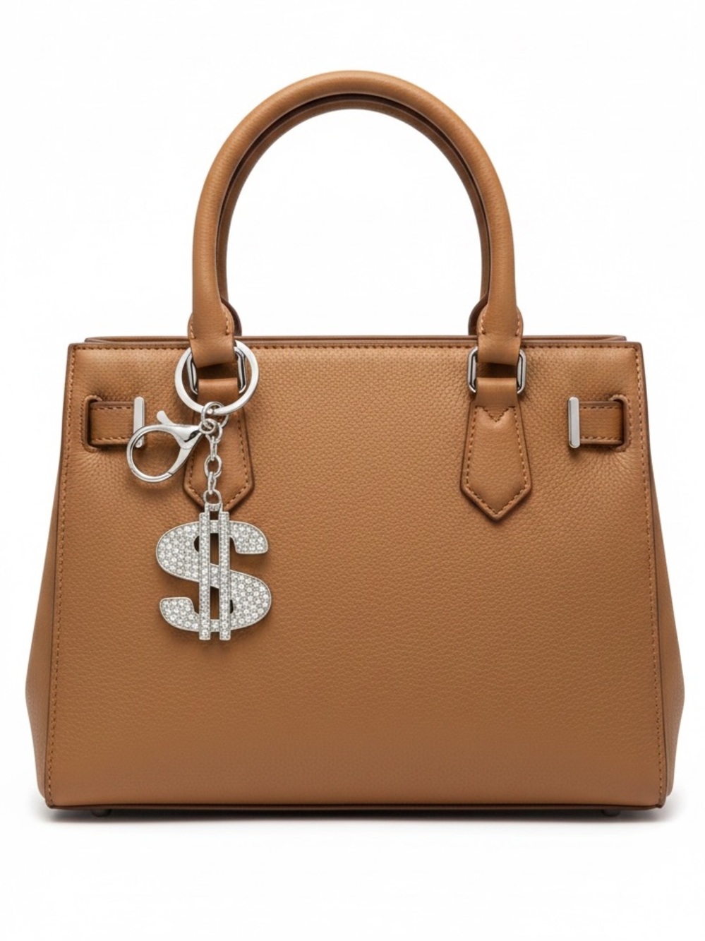 Money Dollar Sign Currency Allover Rhinestone Bag Charm Keychain Make it Rain